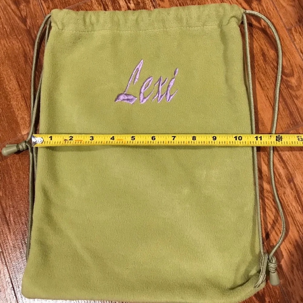 Lexi Drawstring Backpack Green Tote Bag - Picture 10 of 11